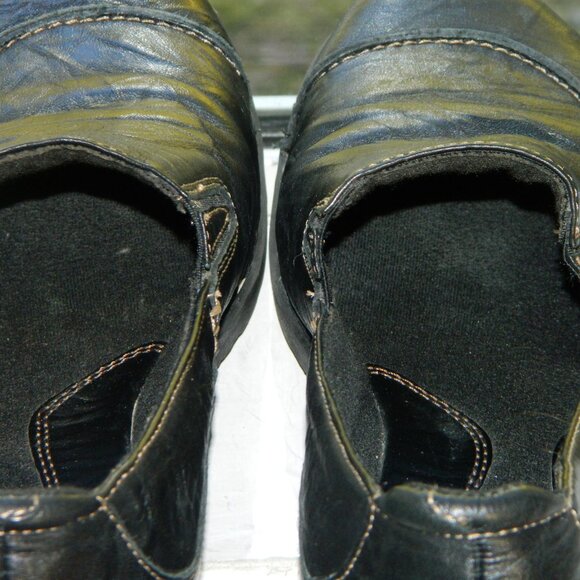 2 for/ $40 Clarks Bendable Black Leather Flat Pull on Shoes Size 10 Model #83531 - Picture 6 of 10